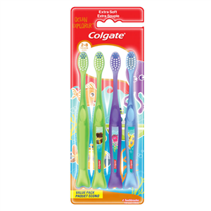 קולגייט  מברשת ילדים 2+מארז רבעיה