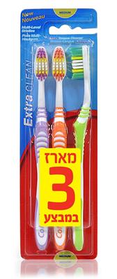 מברשת קולגייט אקסטרא קלין שלישיה