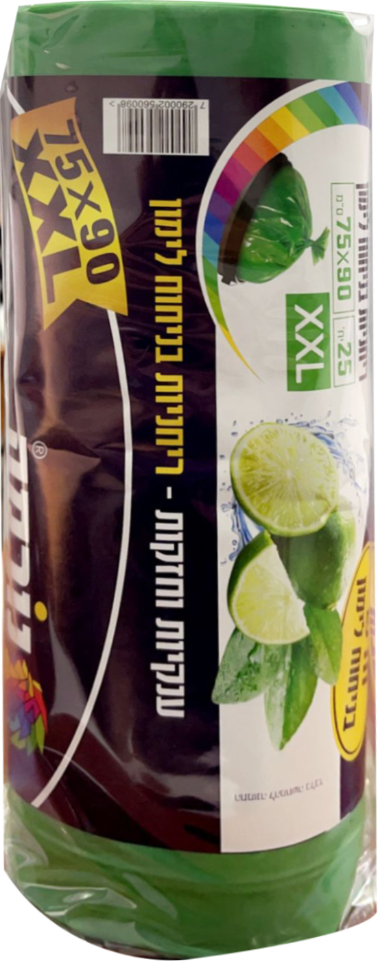 שקיות אשפה ענקית ריחני ירוק 75/90  25יח