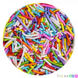 קישוט לעוגה סוכריות צורת אטריות צבעוני  70 גר