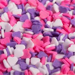 סוכריות לקישוט לב סגול ורוד  70 גר
