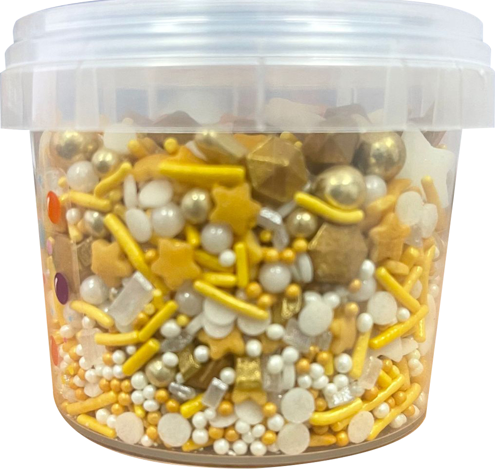 קישוט לעוגה סוכריות מיקס פנטזיה זהב 80 גר