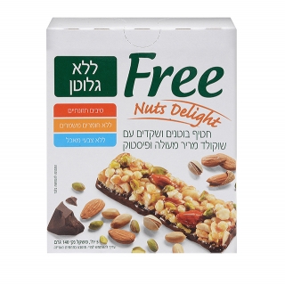 פריי חטיף בוטנים ושקדים עם שוקולד מריר ללא גלוטן