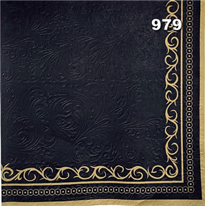 חגיגית מפיות 33*33 שחור זהב 15 יח