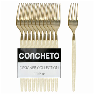 קונתשיתו מזלג נצנץ זהב 10 יח