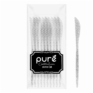 פיור סכין נצנץ כסף 10 יח