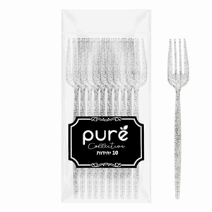 פיור מזלג נצנץ כסף 10 יח