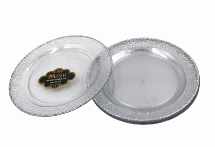 סאפיר צלחות 7.5 שקוף כסף 10 יח