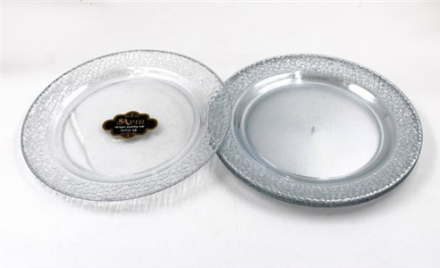 סאפיר צלחות 10.5 שקוף כסף 10 יח